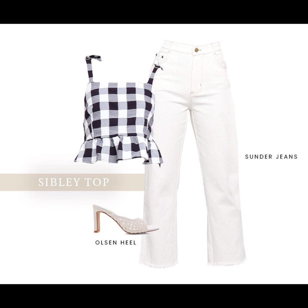 Sibley Petal and Pup crop top, black gingham